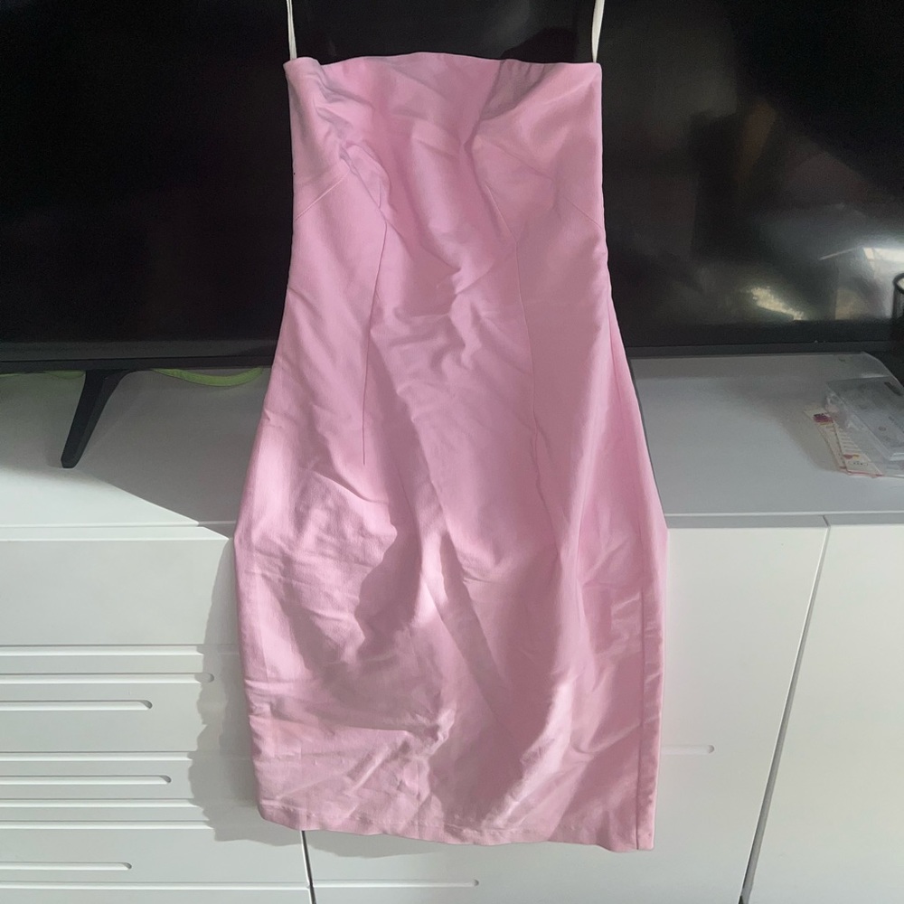 3B pink strapless dress size S
